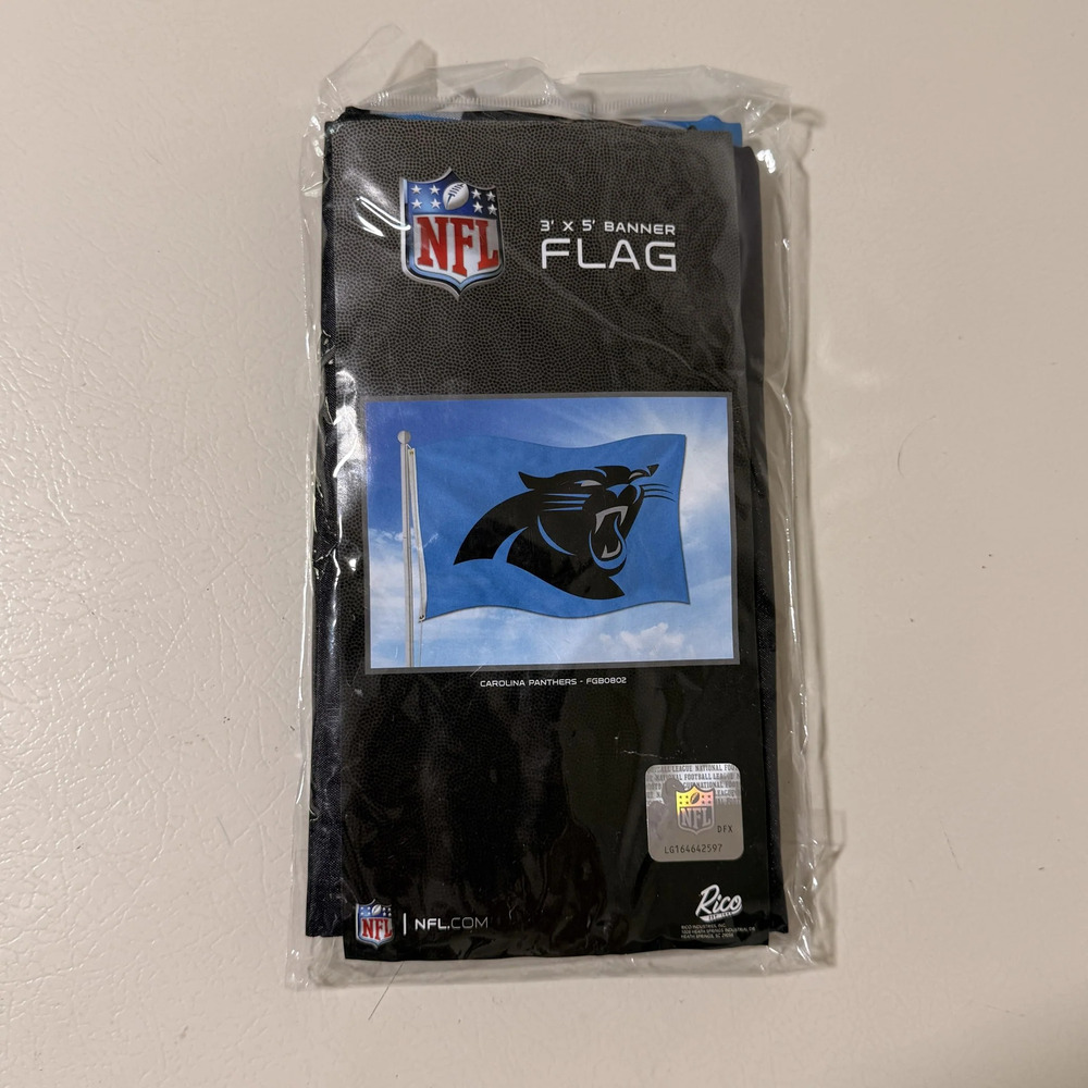 NFL Carolina Panthers 3x5 ft Banner Flag Single Sided Rico Industries